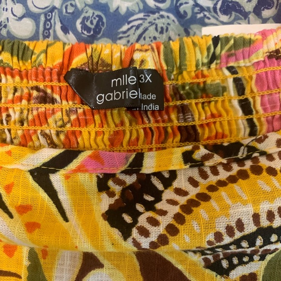 Mlle Gabrielle Plus Size Cotton Floral Print Summer Dress-Size 3X - Picture 10 of 11